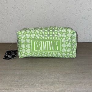 Rae Dunn ESSENTIALS Cosmetic Bag, Green and White
